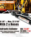 Kingway Cat 1 Hydraulic Top Link Cylinder With 7800 Lbs Push Force For Tractor Three Point Hitch Heavy Duty Farm And Construction Gear Excellent Smooth Operation with hoses and specifications.