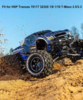 Blue RC truck on a sandy terrain, compatible with Six Pack N4 Hot Glow Plugs No 4 For Nitro RC Engines Glow Plug Set Fits OS Traxxas