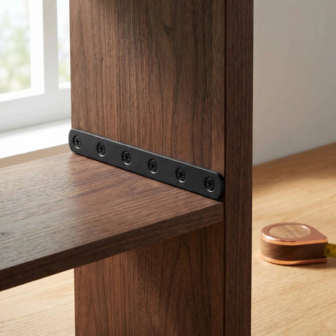 Heavy Duty Stainless Steel Brace Brackets Set Four Pieces Flat Straight Joining Plates With Screws 10 Inch Reinforcement on shelf