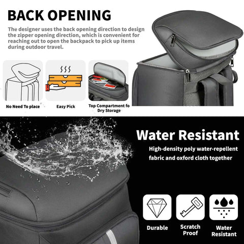 Insulated Cooler Backpack With Leakproof Double Deck Design For Work Lunches Keeps Your Grub Hot Or Cold For Up To 20 Hours Reflective Stripes Grey Great For On The Go Meals And Cold Packs