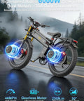 Heavy Duty Fat Tire Electric Bike Featuring Badass 6000 W Dual Motor Kickin 46 Mph Speed And A Massive 255 Mile Range Battery on a scenic road.
