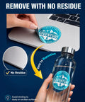 Hand removing a glossy sticker from a laptop showing Kickass Premium Glossy Printable Vinyl Sticker Paper. Easy repositioning.