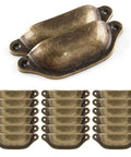 Antique Bronze Cup Drawer Pulls 3 Inch Hole To Hole Cabinet Handles With Two Mounting Holes 20 Pack Durable Iron Hardware