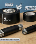 Heavy Duty Wide Electrical Tape For Pros And DIYers 7 Mil Thick Black Vinyl Tape Industrial Grade Waterproof 2 Inch Roll vs Others