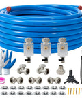 Heavy Duty 3/4 Inch Compressed Air Line Kit For Shop And Garage With HDPE Aluminum Rapid Air System Includes Right Angle Fittings