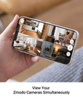 Phone displaying live feed from 1080p Indoor Security Camera With AI Motion Detection And 2 Way Audio, Night Vision, WiFi Smart Cam