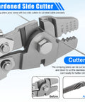 Heavy Duty Fishing Crimping Pliers Kit With Pro Grade Stainless Steel Wire Crimp Tool showing hardened side cutter feature