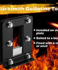 Beginner Blacksmith Guillotine Tool Kit With Seven Pieces And Three Die Sets Including Flat Fullering And Blank Dies Five Inch Stock