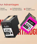 63XL Ink Cartridges 3 Pack Black And Color Replacement For 63 And 63XL Ink Cartridge Works With OfficeJet 3830 4650 5255