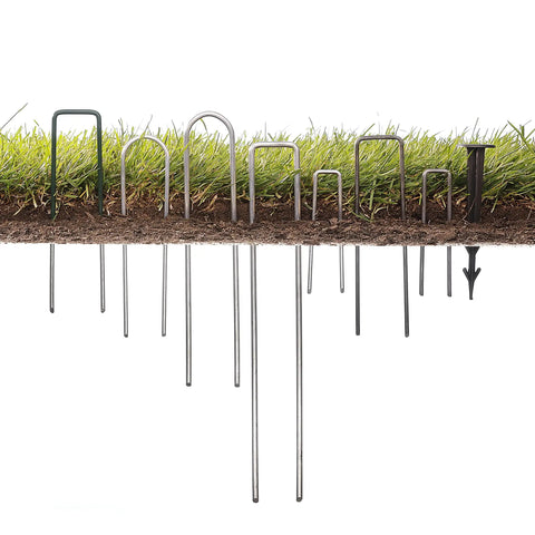 100 Pack 6 Inch 11 Gauge Heavy Duty U Shaped Garden Staples Ground Stakes For Anchoring Landscape Fabric Spikes Pins Pegs Pro Grade