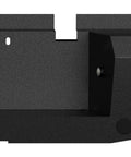 Ram 1500 rear step bumper section in textured black finish with D-ring mount and sensor hole (close-up)