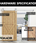 Beefy Brushed Nickel Non-Bypass Sliding Barn Door Hardware Kit For One Or Single Door 8 Foot Flat Track Arrow Design Roller