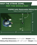 Top view of golfer on Game-Ready Indoor Golf Mat 4 By 7 Foot With Realistic Fairway Feel Real Tee Capability Replaceable Hitting Strip