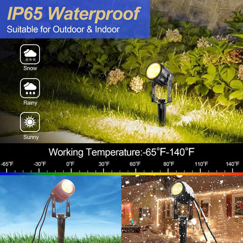 Extendable 6 In 1 Low Voltage Landscape Lighting Kit With Transformer 3W 12V IP65 Waterproof Outdoor Spotlight in garden