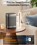 Space Heater 1500W Portable Electric Heater For Indoor Use With Remote PTC Ceramic Thermostat Fast Heat on table