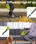 Cordless Leaf Blower With Dual Batteries And Charger 130 MPH 180 CFM High Speed Air Lightweight 20V Electric Handheld Blower demonstration