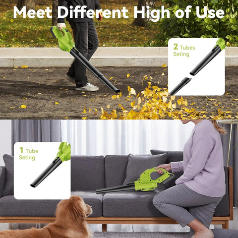 Cordless Leaf Blower With Dual Batteries And Charger 130 MPH 180 CFM High Speed Air Lightweight 20V Electric Handheld Blower demonstration