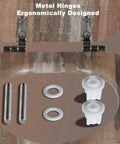 Metal hinges and installation components for Round Wooden Toilet Seat heavy duty with Zinc Alloy Hinges, Easy Install & Easy Clean Molded Wood Toilet Seat by Angel Shield (16.5", Board).