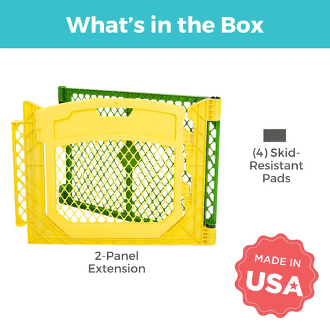 Colorplay 2 Panel Door Extension for Superyard Playpens 65.5 Inch Play Yard Expansion With Door Expands From 6 To 8 Panels image