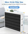 20x25x5 MERV 16 Air Filter For Your HVAC System Fits HCC20-28 Compatible With HCF20-16 HCF20-10 showing actual size dimensions