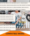 Dryer Drum Bearing Replacement Kit For GE Hotpoint Dryers Includes Drive Belt WE12M29 Bearing Slide WE1M333 displayed with compatible model list