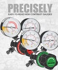Oxygen And Acetylene Regulator Set With 3/8-24 Type A Outlet Pro Grade Inlets CGA540 For Oxygen And CGA200 gauges close-up