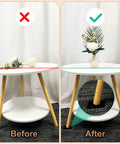 Before and after use of Plastic Shims for Leveling 8 Piece Set Black Wedges Non Slip for Tables Dresser Legs and More Furniture