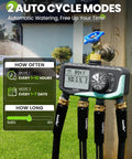 4 Zone Easy Sprinkler Timer For Garden Hose And Soaker Hoses With Rain Delay Manual And Automatic Watering Digital Irrigation System For Yard And Lawn Brass Inlet