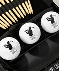 Custom Name Monogram PU Leather Golf Organizer Pouch with engraved golf balls and tees