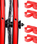 4 Pack 20 Inch Bicycle Rim Strip Tape For Tubeless Rims High Pressure Puncture Resistant PVC Wheel Liner Red To Protect Inner Tubes