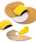 Sanding Mouse And Detail Sander Kit With Quick Change Paper, 73-Piece Set, yellow sanding mouse, multiple sanding discs and strips