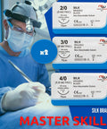 Top Shelf 24 Pack Sterile Suture Threads And Needles For Hands On Practice Medical Demos Taxidermy Sewing Wound Closure Training Nylon And Silk Mix Straight Fire Quality, showing various suture thread labels.
