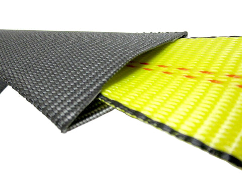Four Pack 2 Inch X 1 Foot Sliding Sling Protector And Strap Saver With Built Tough Snag Free Cordura Sleeve For Tie Down Straps And Webbing Edge Guard In High Viz