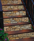 13 Strips Stair Stickers Vinyl Self Adhesive Staircase Decals Stone Pattern 39.37 By 7.08 Inch Each Strip For 13 Steps Easy Install Durable PVC