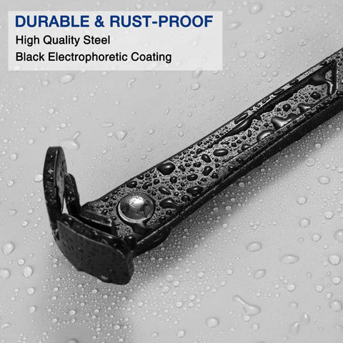 13 Inch Nail Puller With Cats Paw Pry Bar And Rocking Head For High Leverage Nail Removal In Home Remodeling And Carpentry Projects Heavy Duty Tool For Woodworking And Demolition With Minimal Wood Damage in wet black coated steel showing durability.