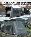 Roomy Family SUV Tent For 5 To 9 People With 8ft L X 10.6ft W X 7.2ft H Center Height, Waterproof And Windproof Car Camping Shelter in rain