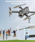 Drones With 4K Camera For Adults FPV Beginner Drone With One Key Takeoff And Landing Emergency Stop Brushless Motors 2 Batteries 30 Min