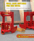 Two Pack Malleable Iron Wall Jacks For Framing Lifting Heavy Beams And Tightening Flooring Compatible With One Inch Steel Pipe Or Standard Wooden Poles, detailed view with size markings.