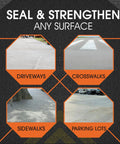 FloMix Rapid Asphalt Repair Kit For Driveways And Floors Quick Drying Spall Filler Crack Sealer uses on various surfaces