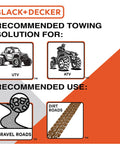 Heavy Duty 14 Foot Tow Rope With Easy Grip Handles And Steel G-Clip Hooks, for UTV, ATV towing on gravel and dirt roads.