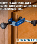 Drawer Front Alignment Clamps For Cabinet Installation Grab And Go Right And Left Side Drawers Tools Steel And Plastic Construction Front Woodworking Clamps For Easy Fast Install And Perfect Alignment in use on cabinet drawer for alignment