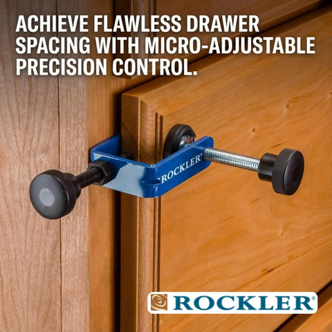 Drawer Front Alignment Clamps For Cabinet Installation Grab And Go Right And Left Side Drawers Tools Steel And Plastic Construction Front Woodworking Clamps For Easy Fast Install And Perfect Alignment in use on cabinet drawer for alignment