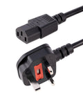 Six Foot UK Computer Power Cord With BS 1363 To C13 Connector 18 AWG 10A 250V Heavy Duty Power Cable For PC Monitor Or TV