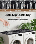Washer and Dryer Topper Silicone Mat 26 Inch by 26 Inch Non Slip Quick Dry Protector preventing spills on appliances