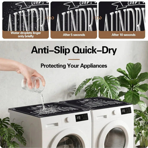 Washer and Dryer Topper Silicone Mat 26 Inch by 26 Inch Non Slip Quick Dry Protector preventing spills on appliances