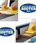 Jointer Push Blocks For Woodworking Pro Grade Safety demonstrating use on router table with no slip grip for precision.