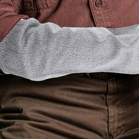 Tough As Nails Cut Resistant Arm Sleeve With Snug Elastic Fit For Men And Women Breathable Forearm Guard for industrial work.