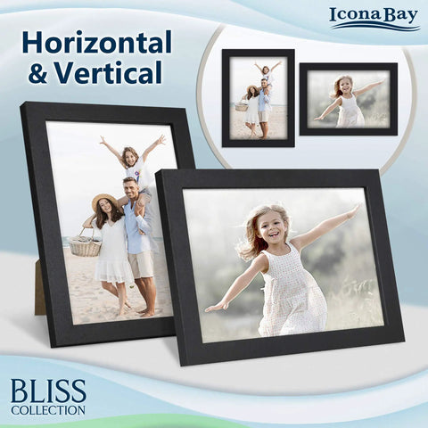 Sleek Black 5x7 Picture Frame For Desk Or Wall Mount Modern Engineered Wood Frame From The Bliss Collection Crazy Good Value Keepsake