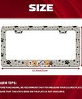 Personalize Dog License Plate Frame With Paw Prints, Stainless Steel Car Decor For US Standard Plates, 12.2 by 6 inches