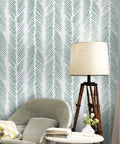 Room with green stripe peel and stick wallpaper self adhesive removable contact paper for shelves drawers and cabinets DIY